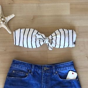 Billabong Stripped Strapless Bikini Top